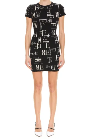 Elisabetta Franchi Monogram Mini Dress