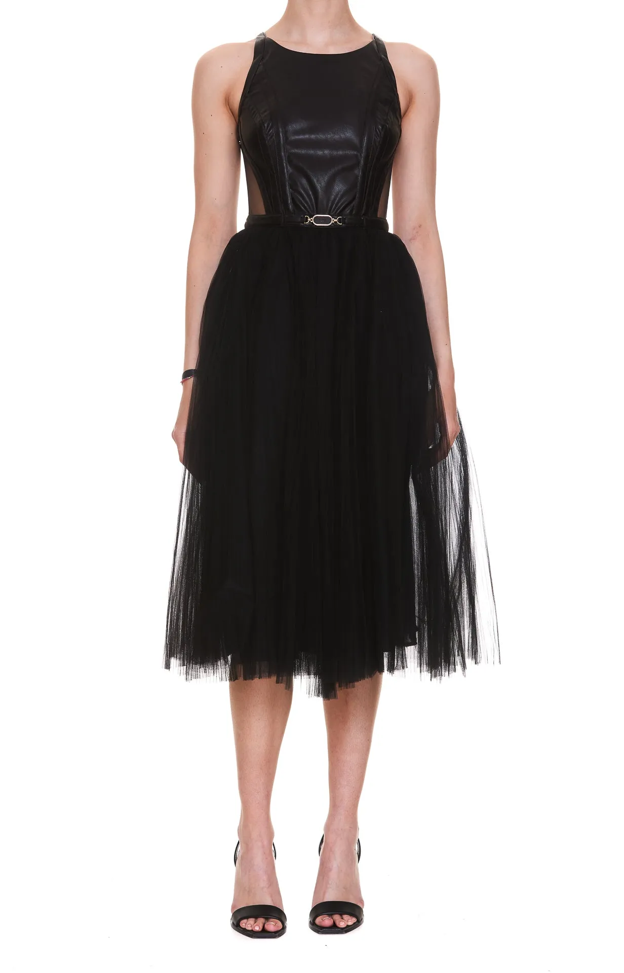 Elisabetta Franchi Sleeveless Tulle Dress