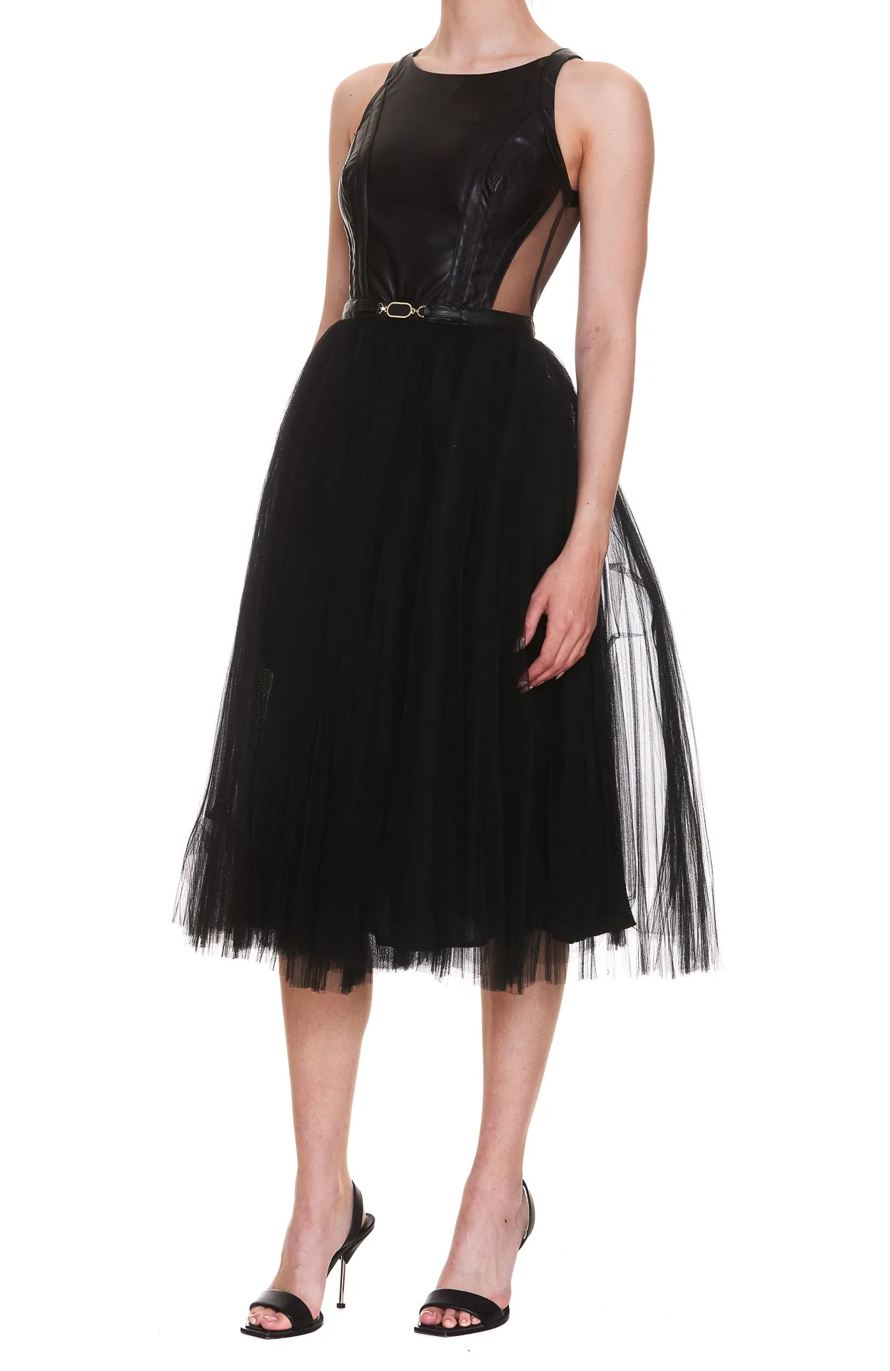 Elisabetta Franchi Sleeveless Tulle Dress