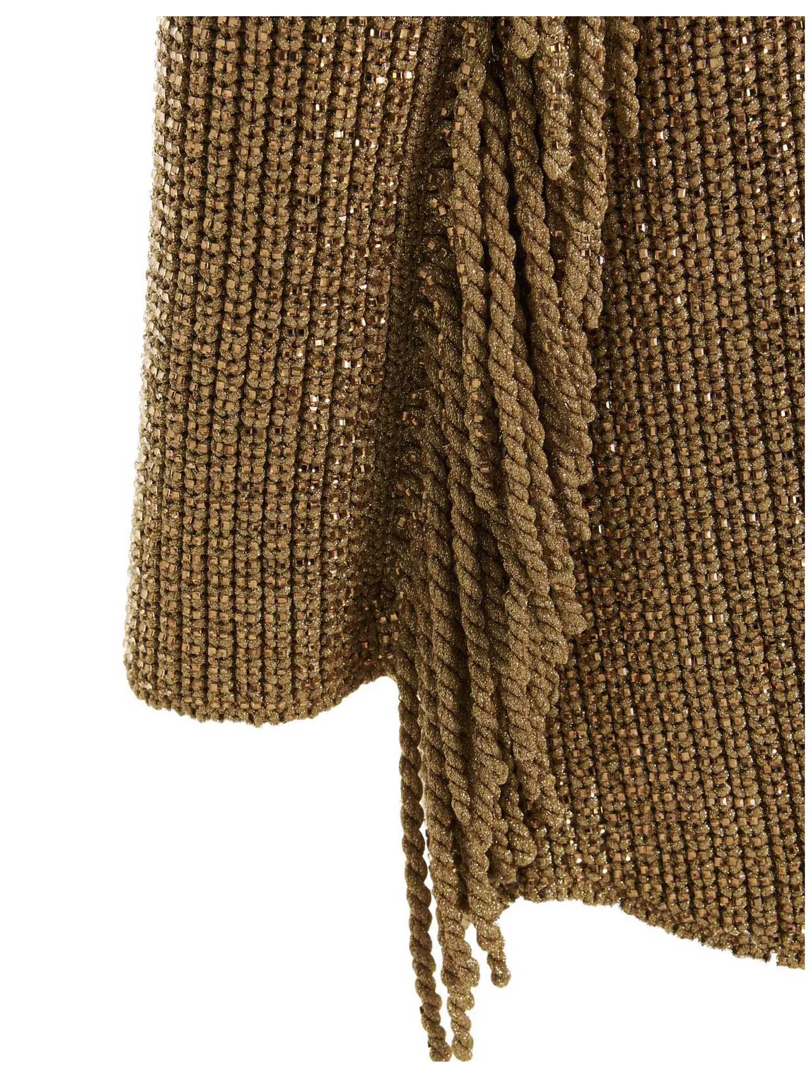 Ermanno Scervino Fringed Metallic-Detailed Card-Coat