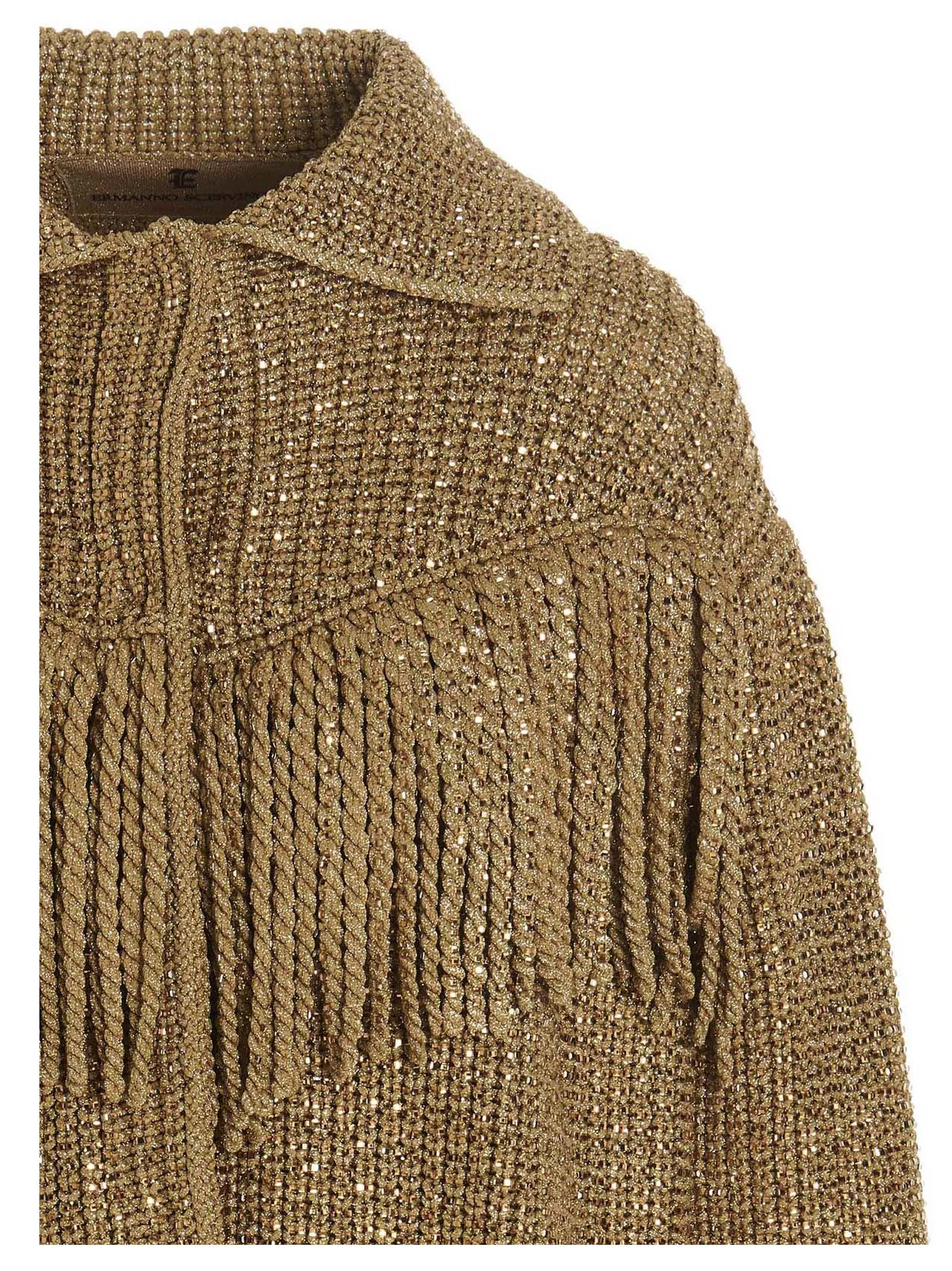 Ermanno Scervino Fringed Metallic-Detailed Card-Coat