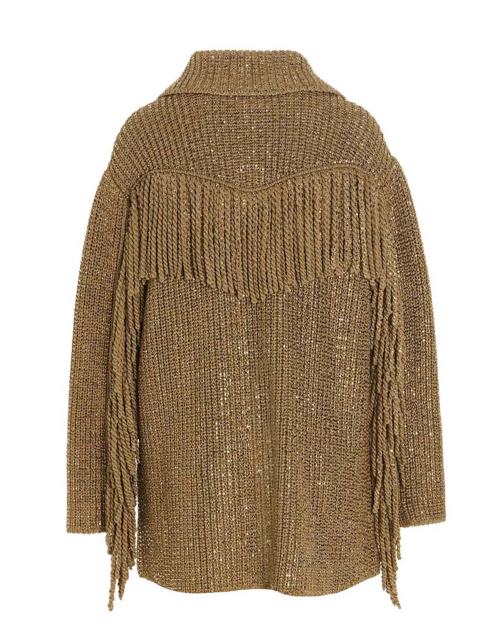 Ermanno Scervino Fringed Metallic-Detailed Card-Coat