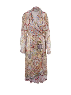 Etro Abstract Print Belted Duster Coat
