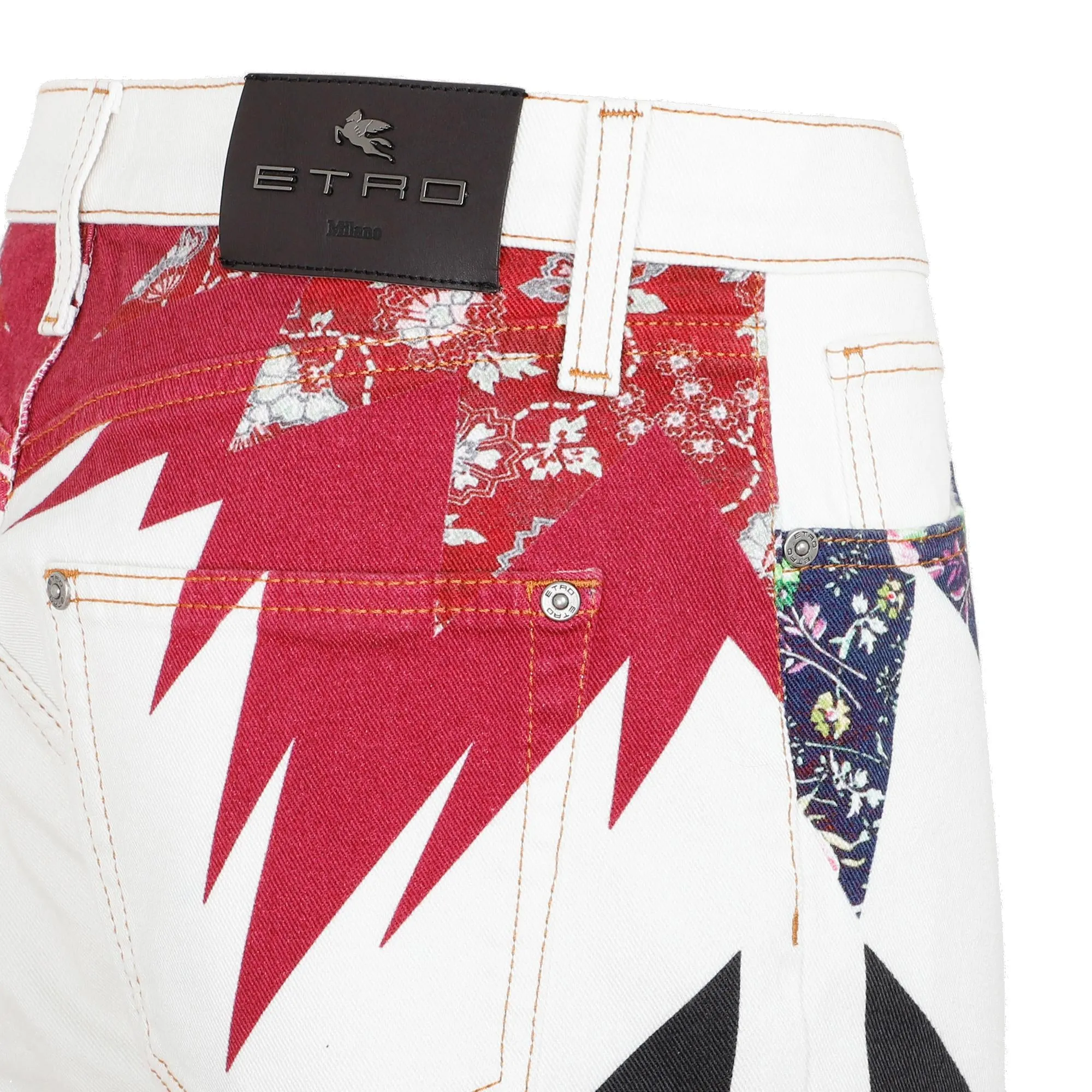 Etro Logo Patch Straight Leg Jeans