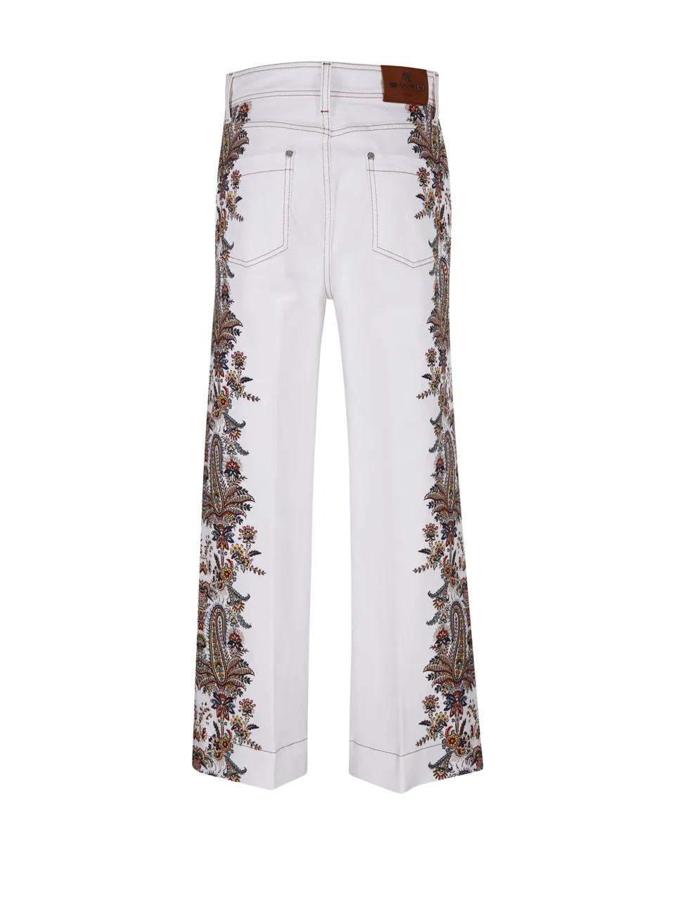 Etro Paisley Embroidered Cropped Jeans