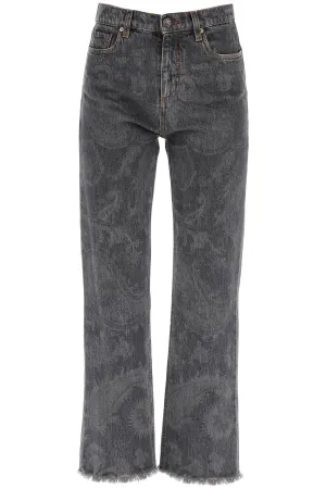 Etro Paisley Print Cropped Jeans