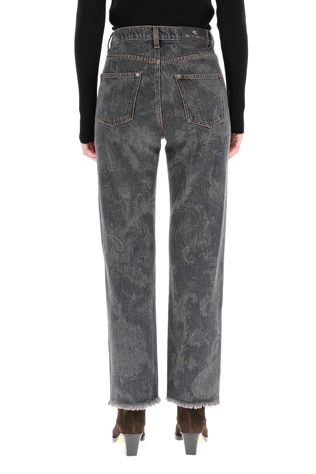 Etro Paisley Print Cropped Jeans
