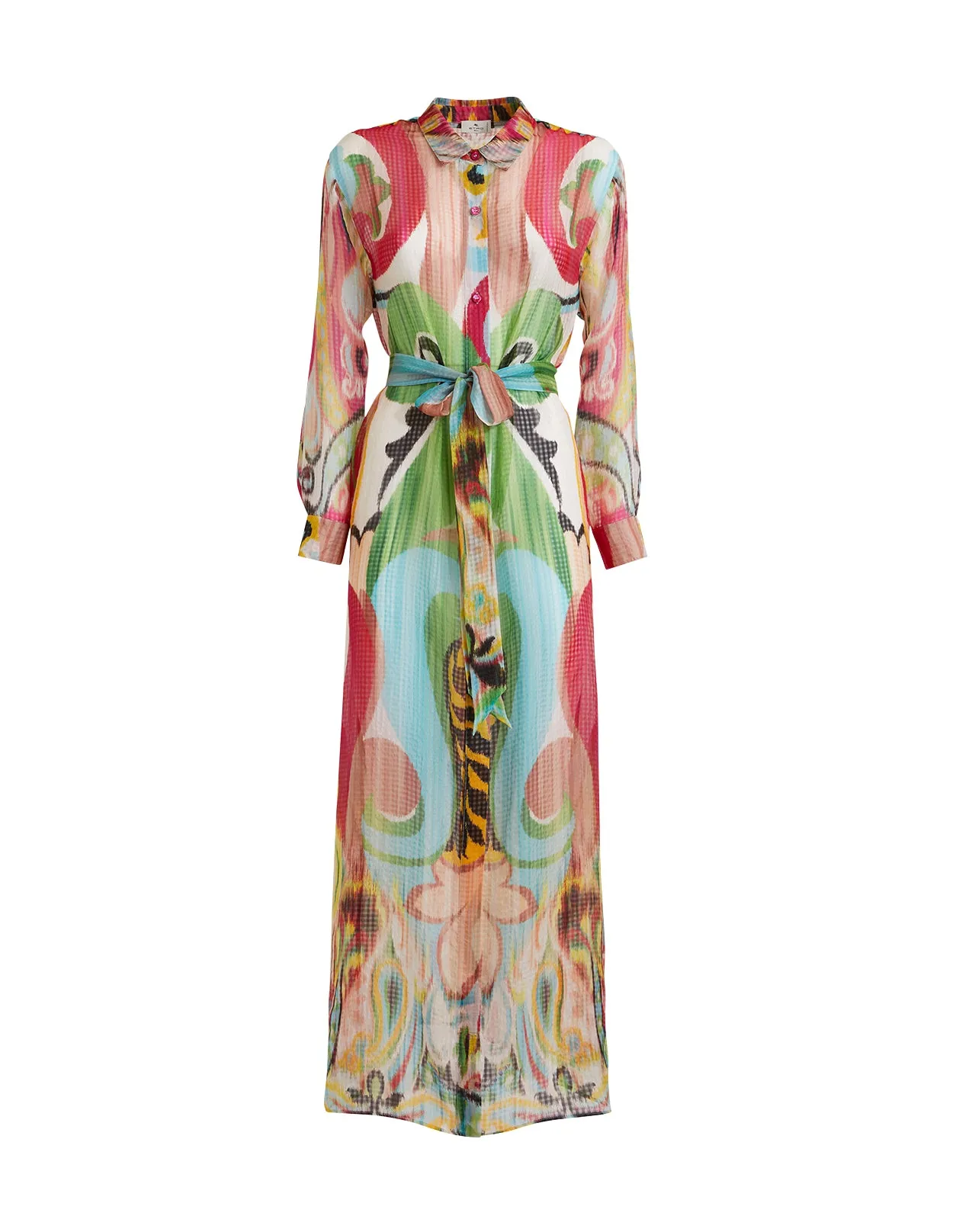 Etro Printed Belted Maxi Dress