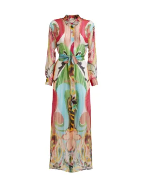 Etro Printed Belted Maxi Dress