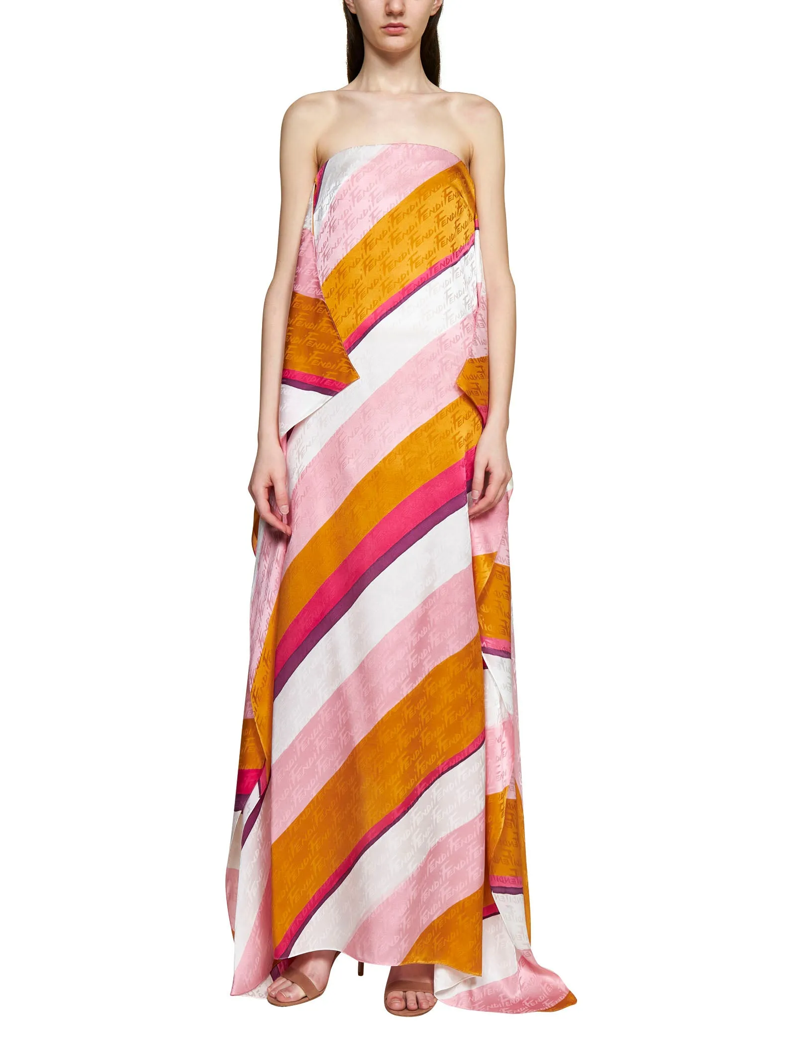 Fendi Striped Asymmetric Dress