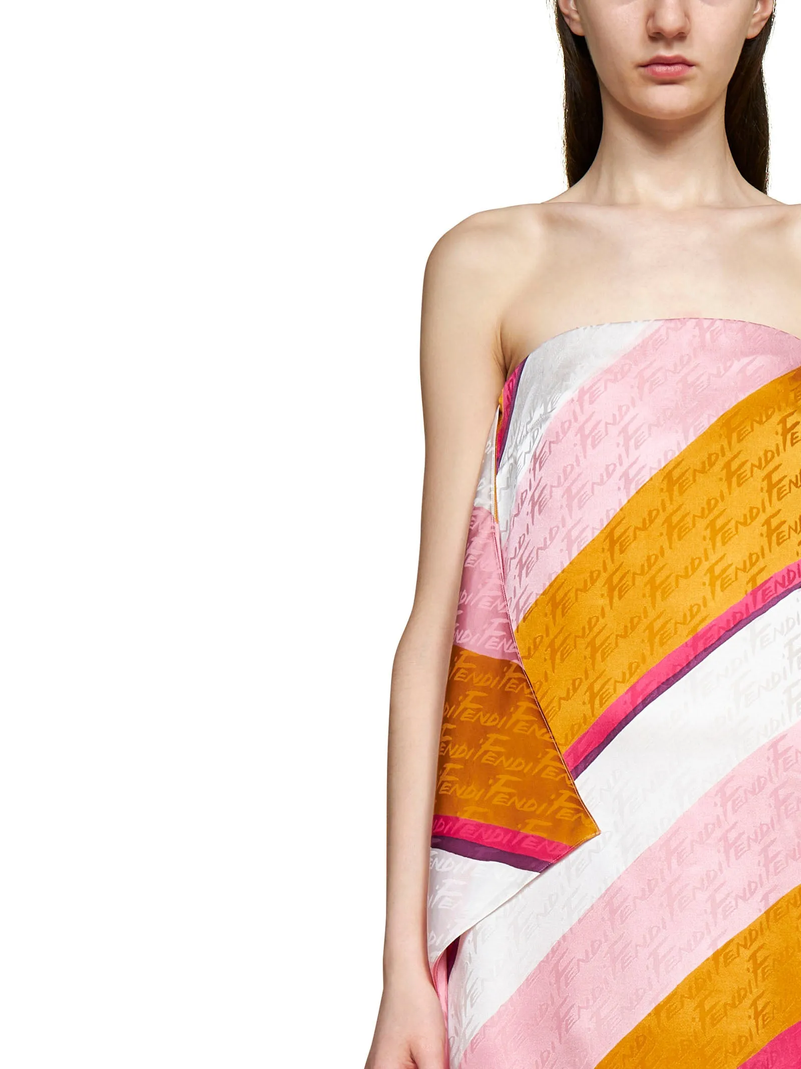 Fendi Striped Asymmetric Dress