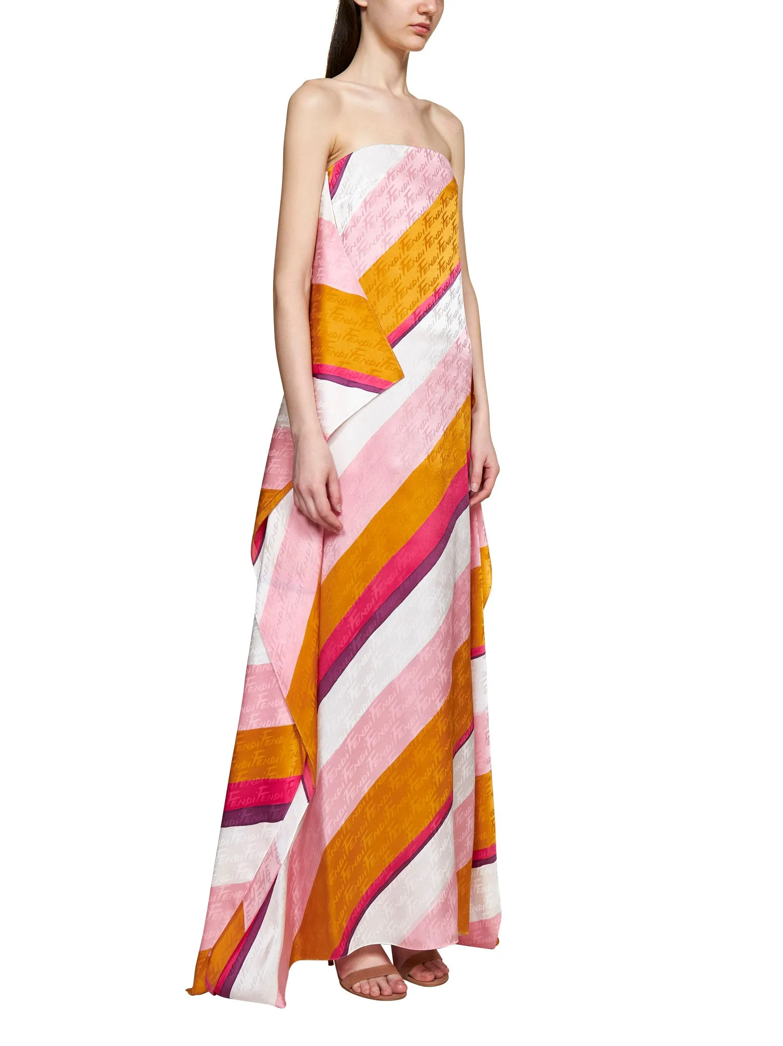 Fendi Striped Asymmetric Dress