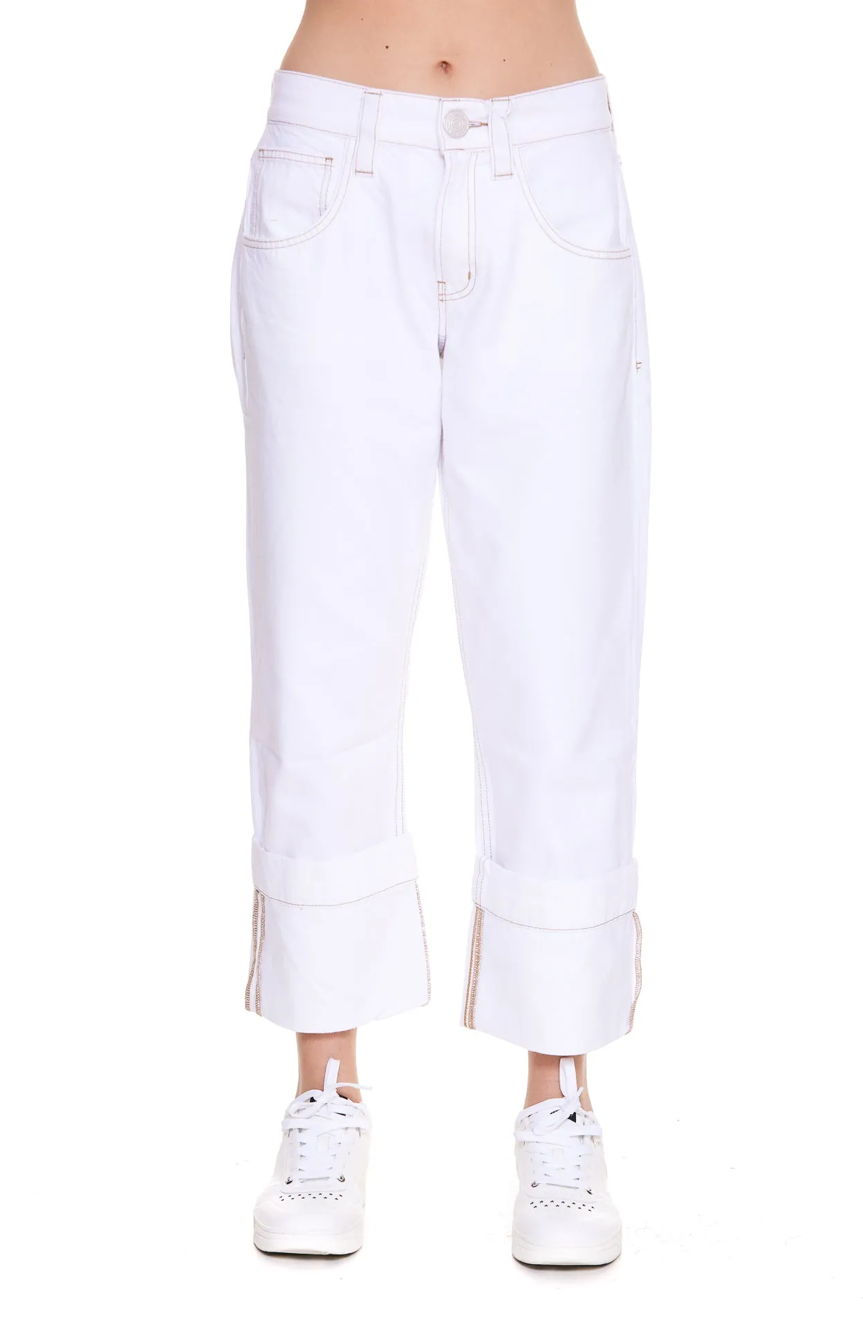 Frame Button Detailed Flared Jeans