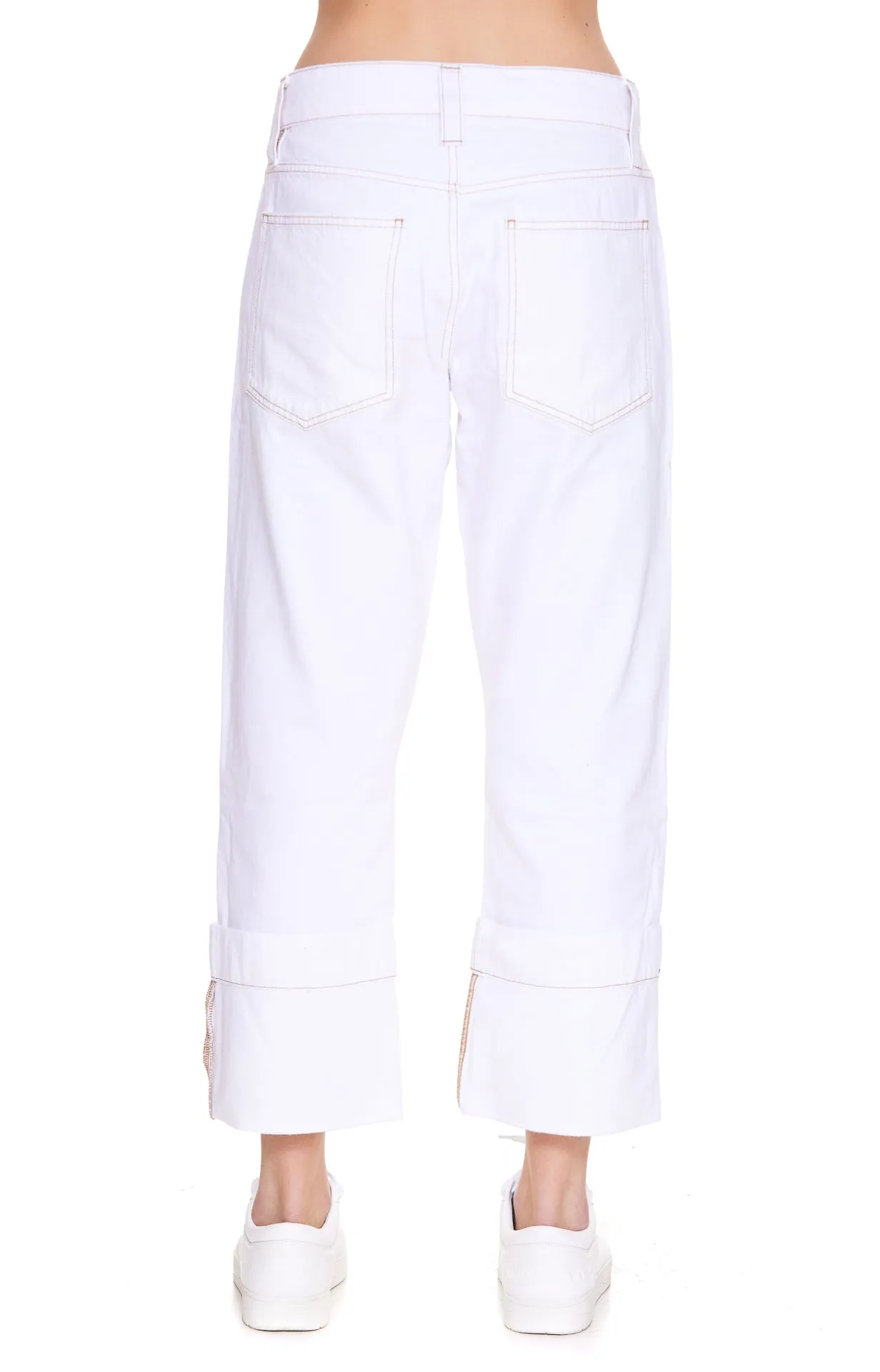 Frame Button Detailed Flared Jeans