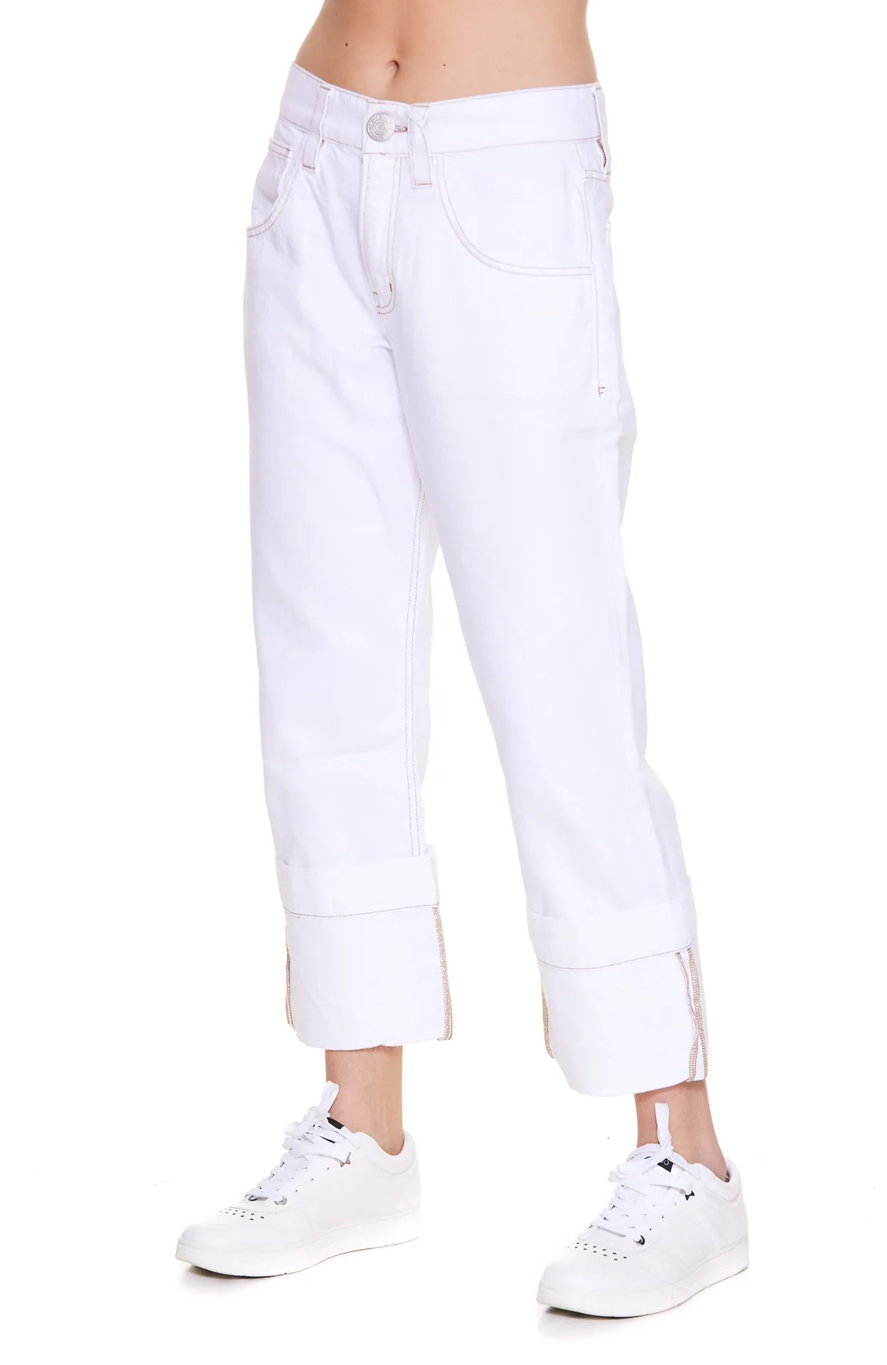 Frame Button Detailed Flared Jeans