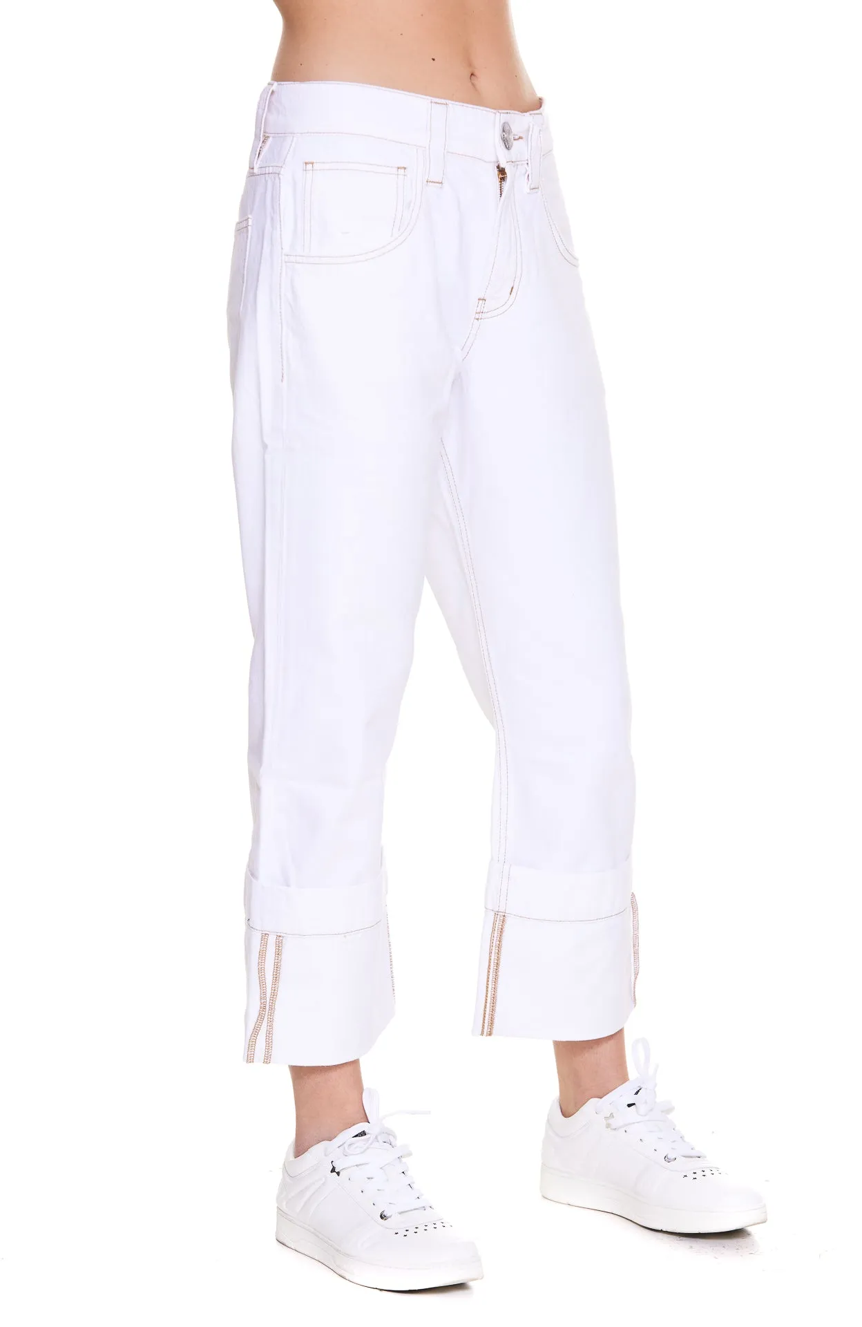 Frame Button Detailed Flared Jeans