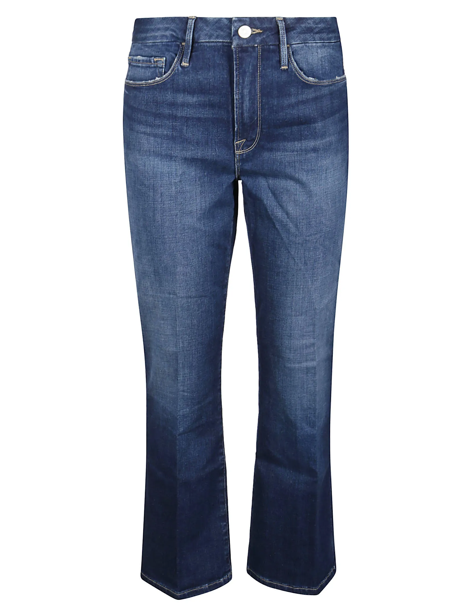 Frame Buttoned Flared Jeans