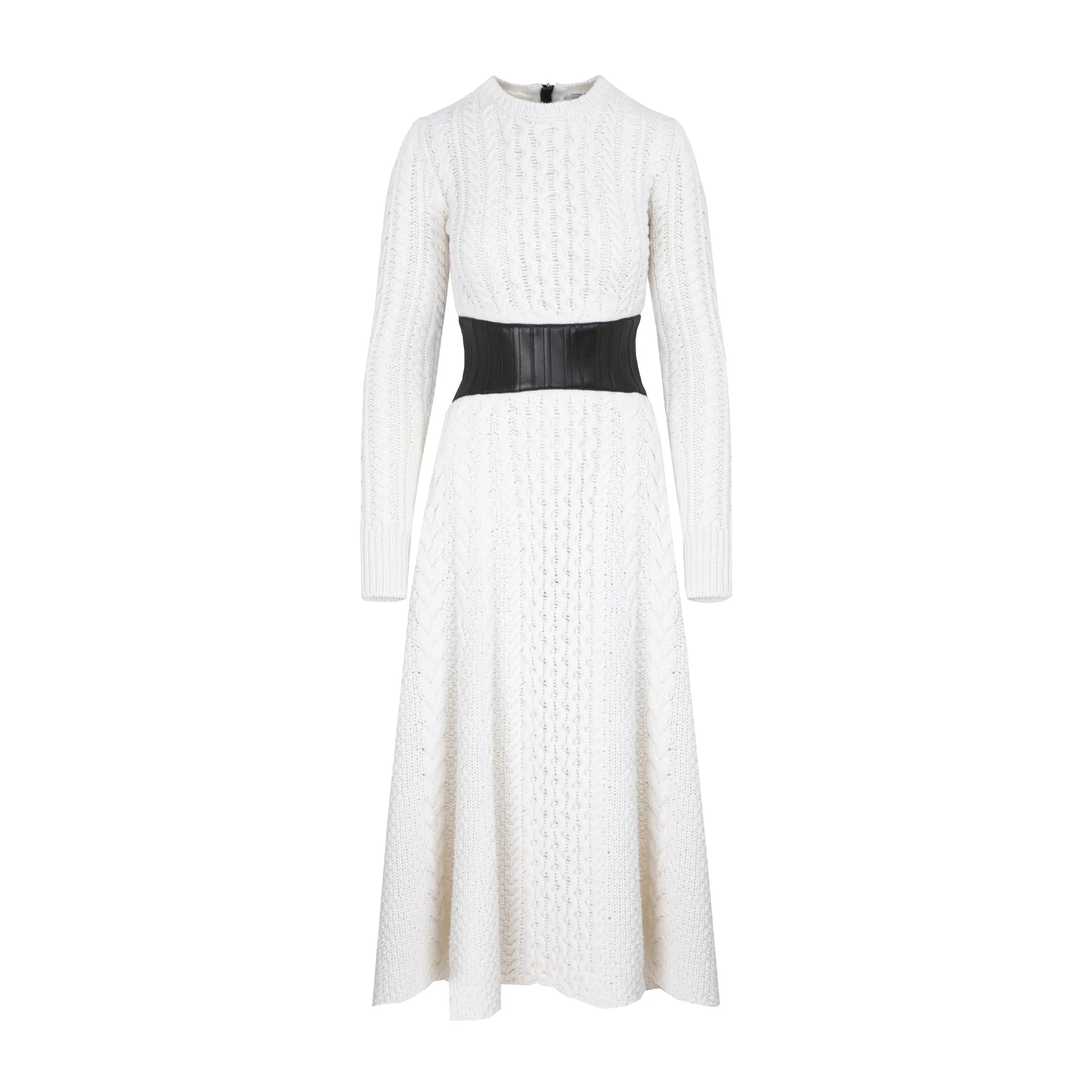 Gabriela Hearst Belted Crewneck Dress