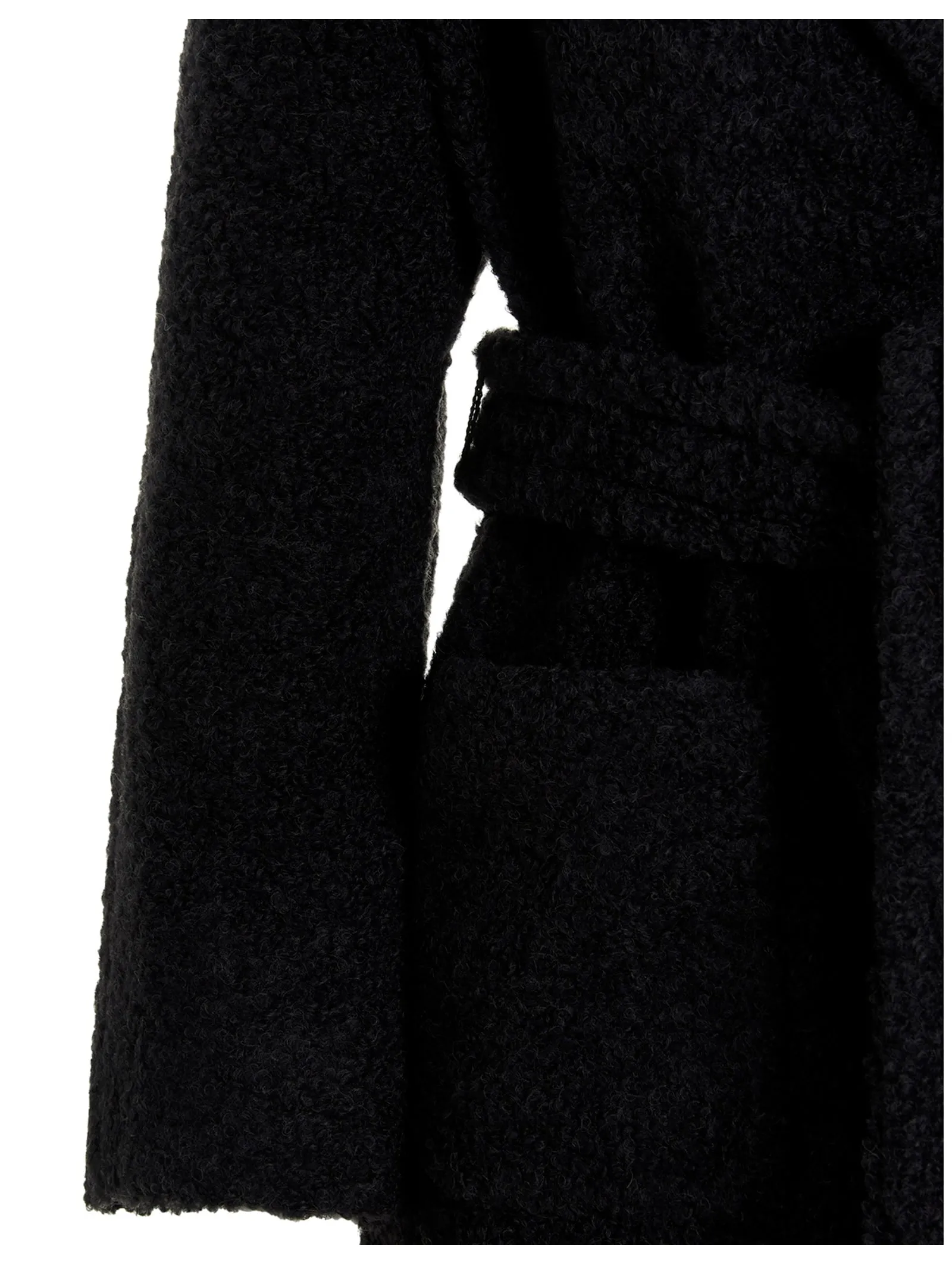 Ganni Boucle Belted Wrap Coat
