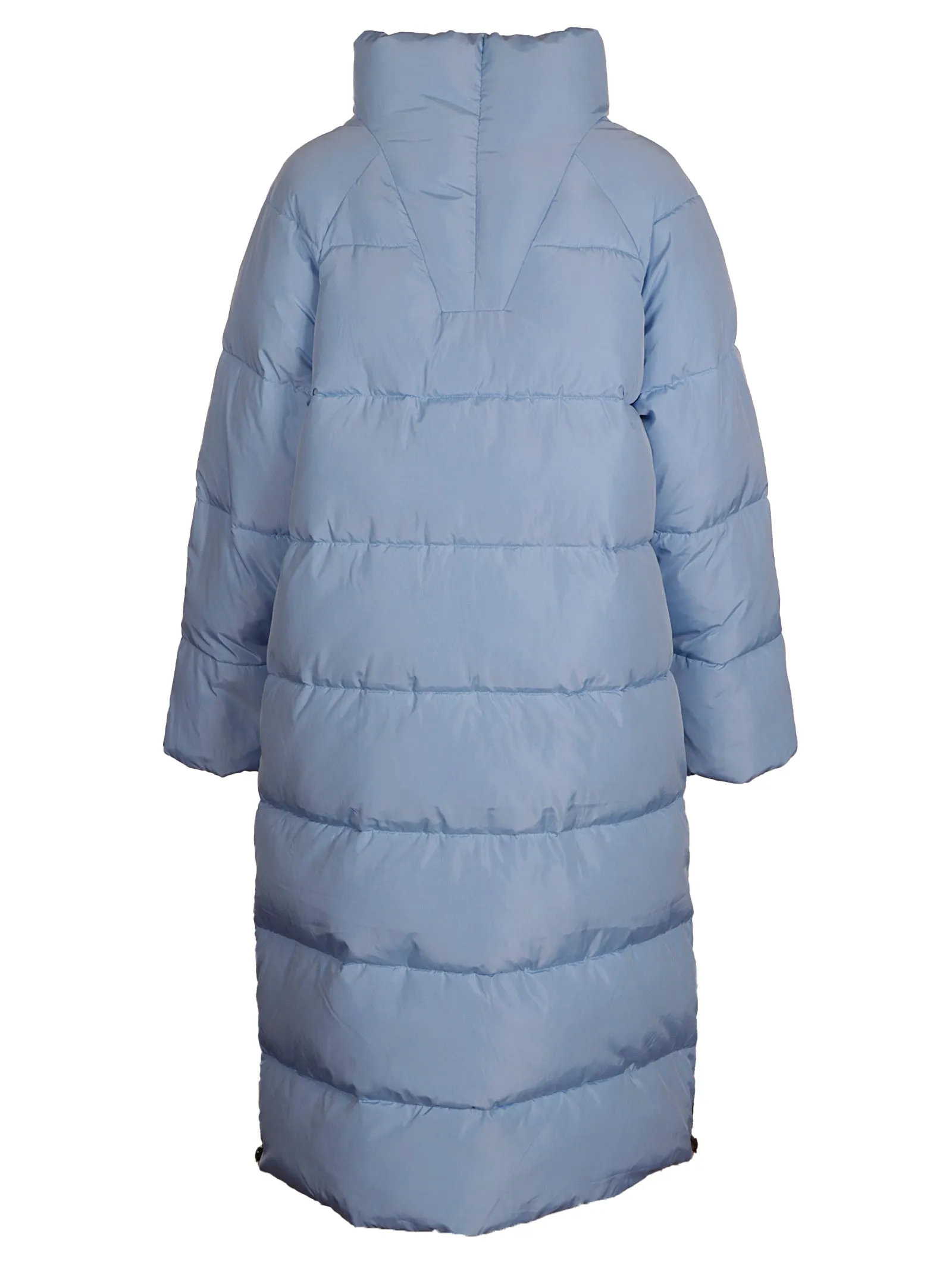 Ganni Logo Print High-Neck Puffer Coat