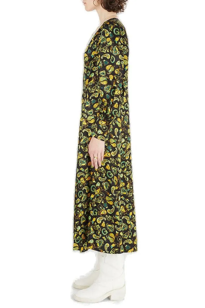 Ganni Paisley Printed Wrap Dress