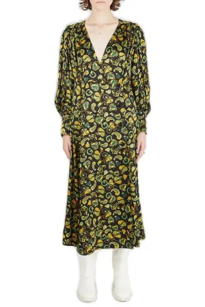 Ganni Paisley Printed Wrap Dress