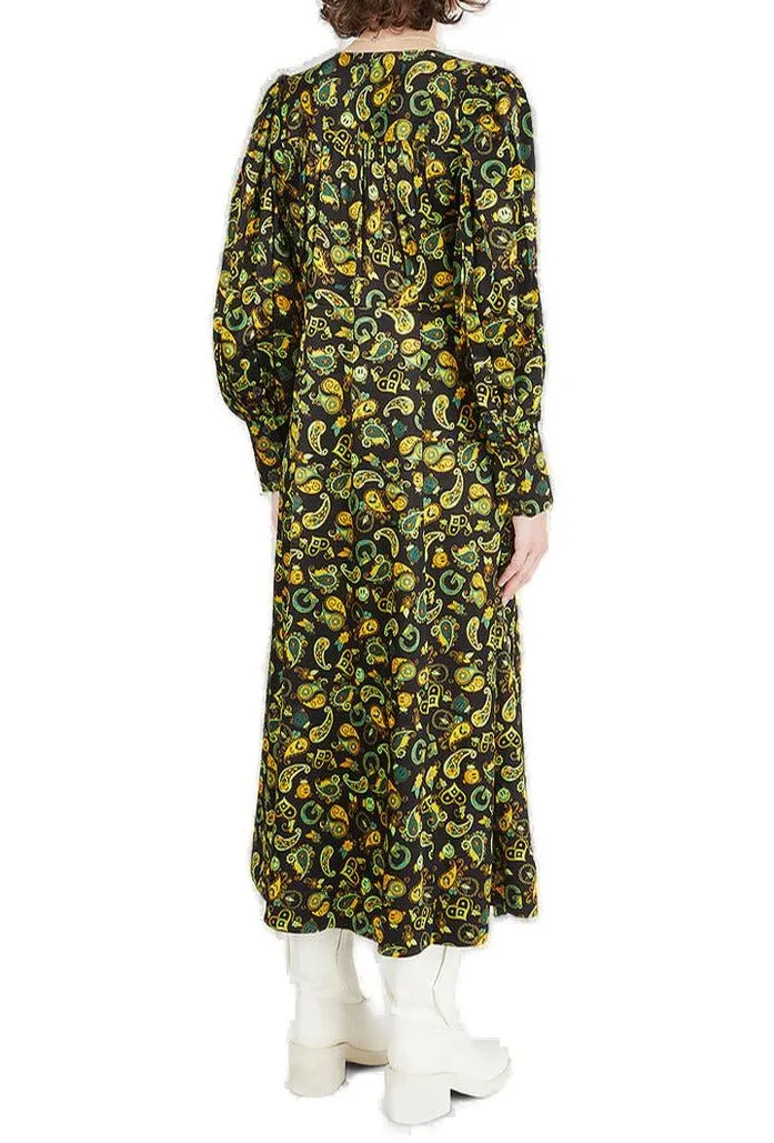 Ganni Paisley Printed Wrap Dress