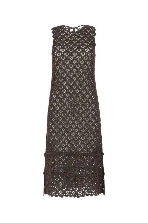 Ganni Sleeveless Crochet Shift Dress