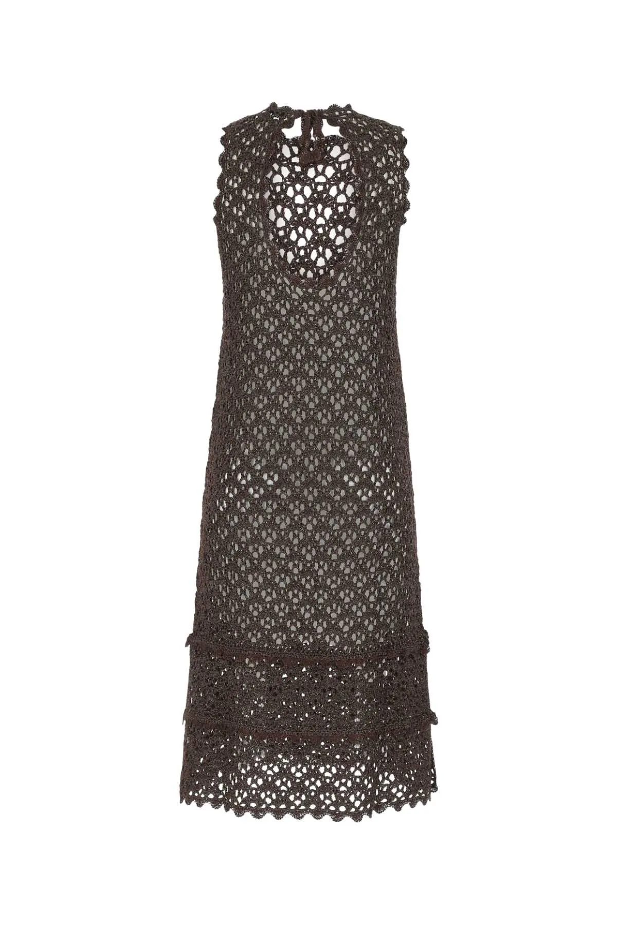 Ganni Sleeveless Crochet Shift Dress