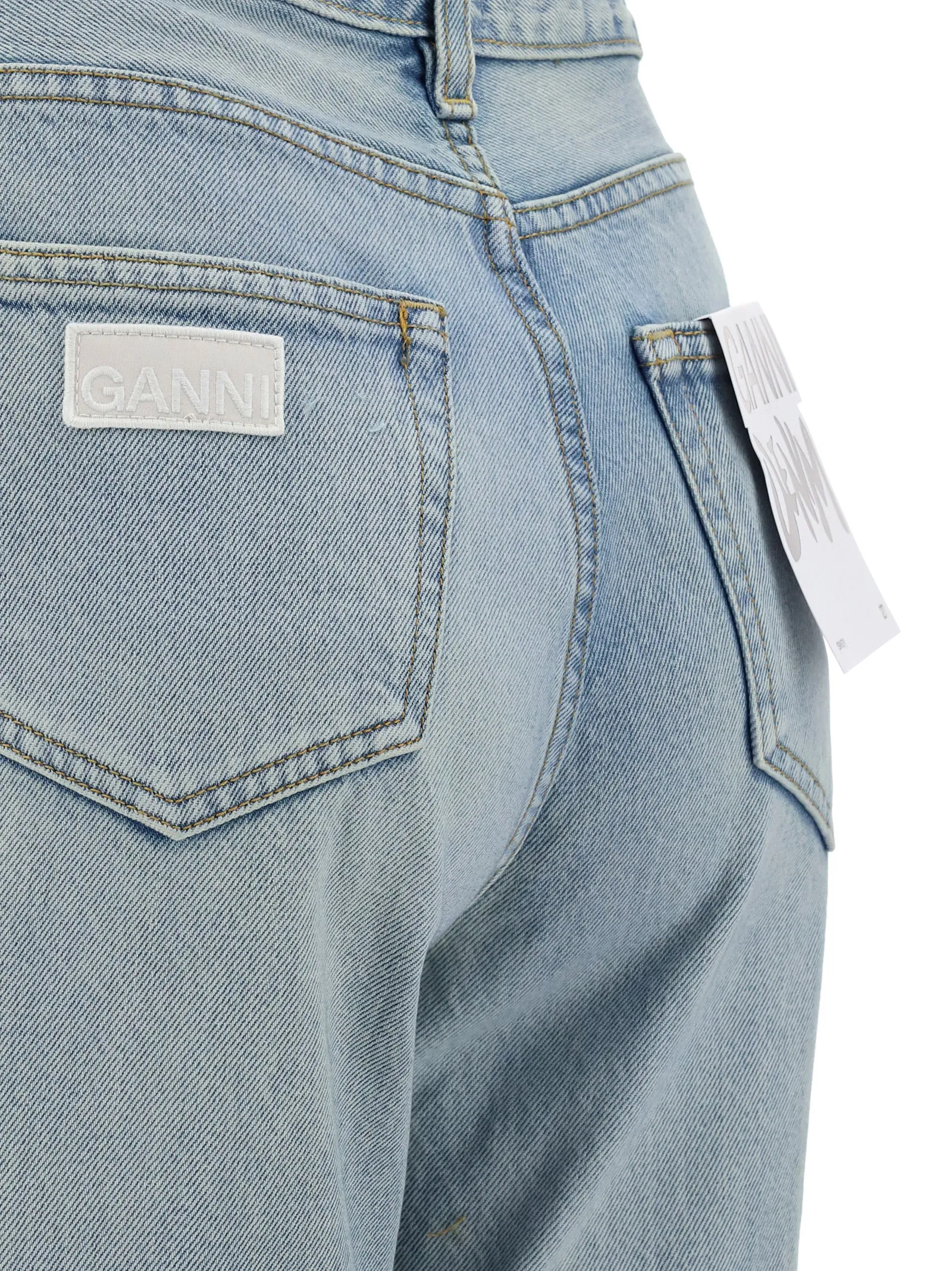 Ganni Straight-Leg Buttoned Jeans