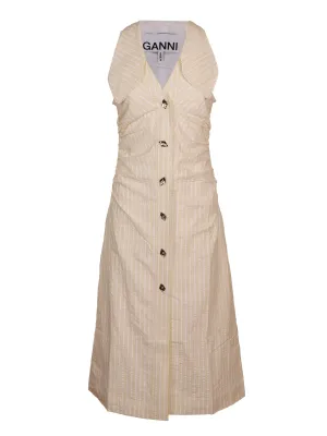 Ganni Striped Sleeveless Dress