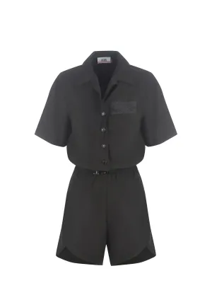 GCDS Back Print Short Sleeves Jumpsuit