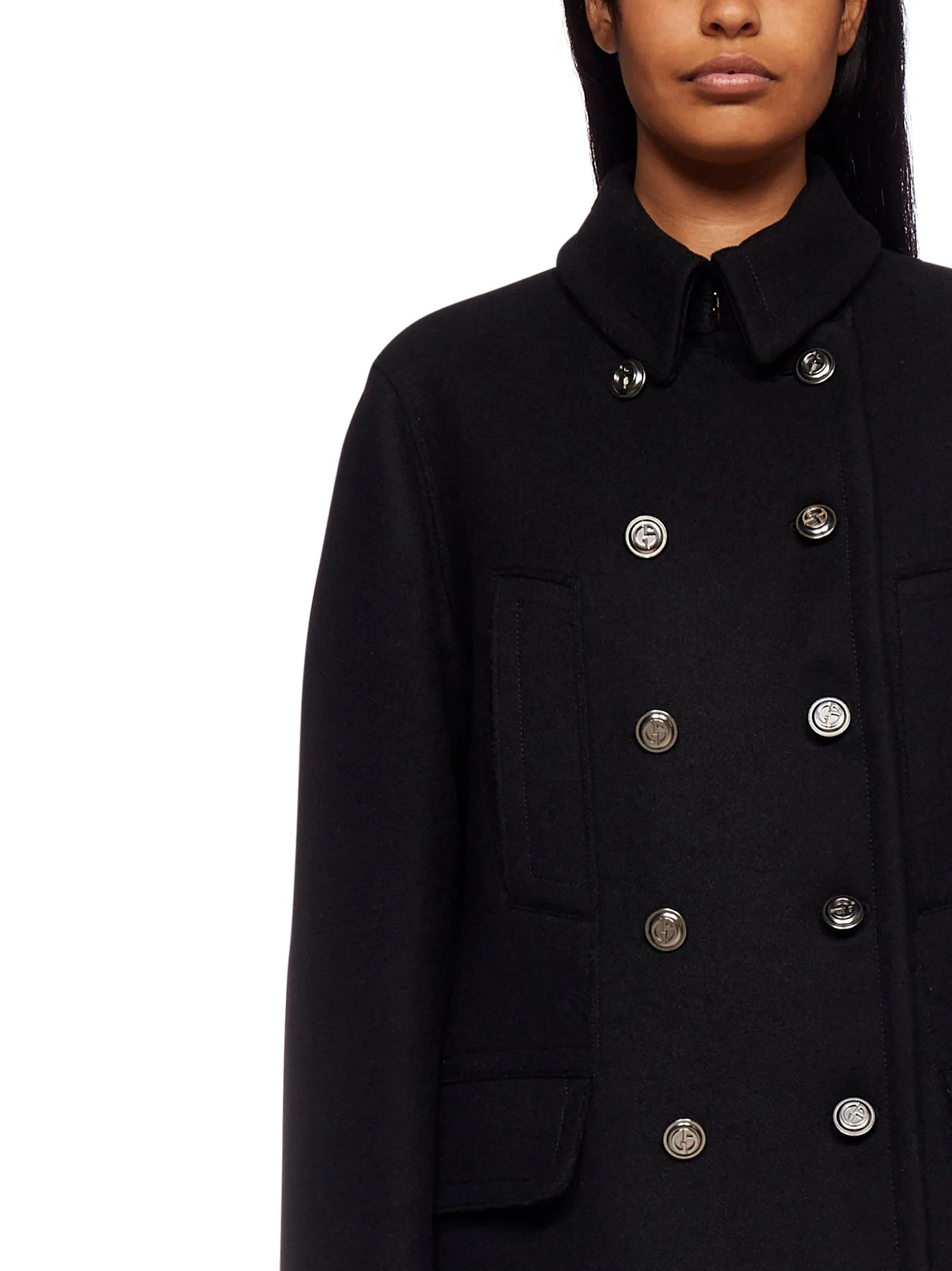 Giorgio Armani Double-Breasted Thigh Length Coat