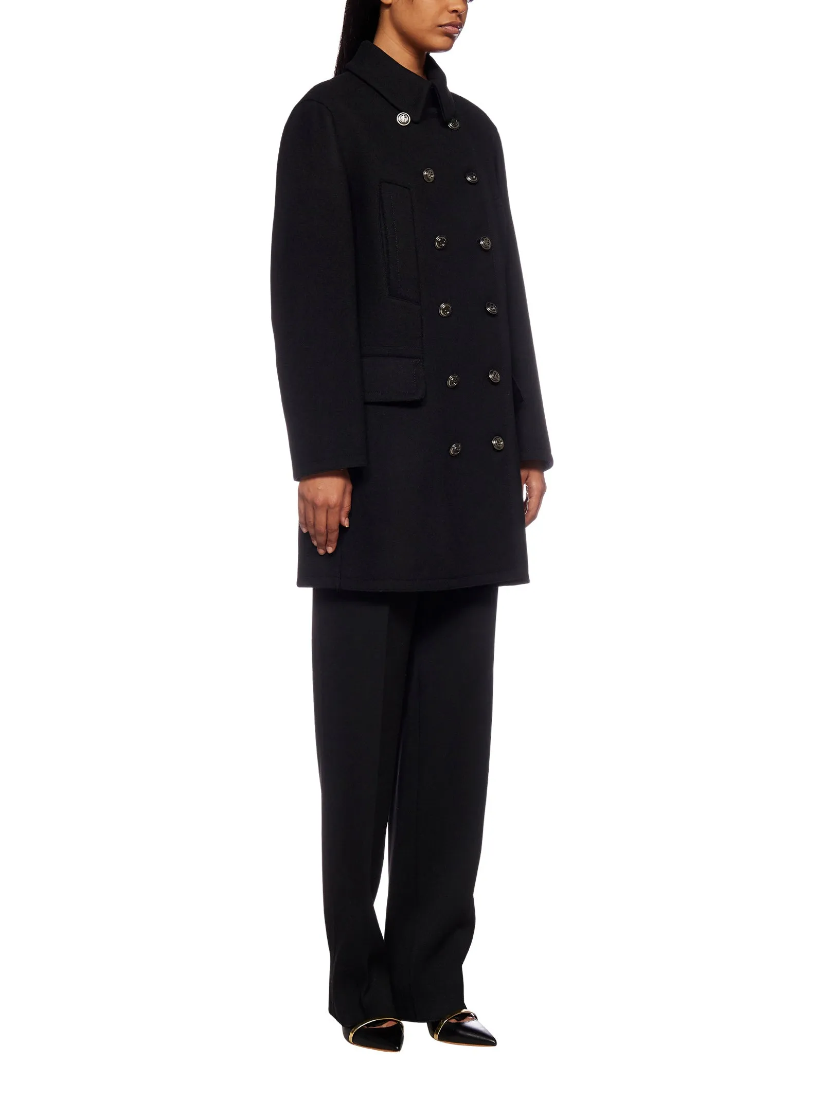 Giorgio Armani Double-Breasted Thigh Length Coat