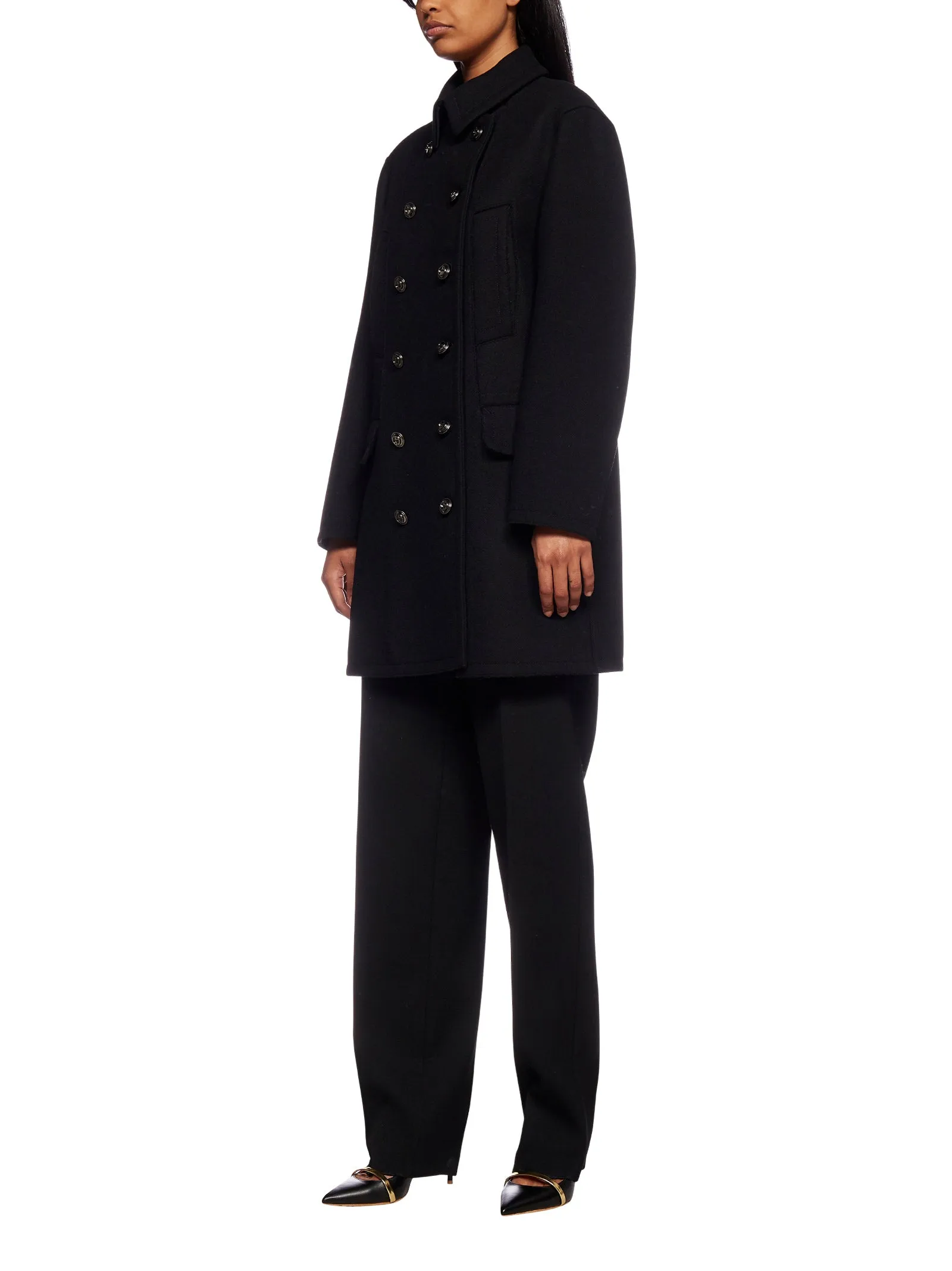 Giorgio Armani Double-Breasted Thigh Length Coat