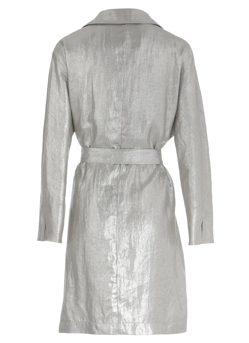 Herno Metallic-Effect Belted Coat