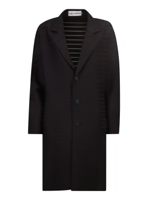 Issey Miyake Striped Single-Breasted Coat