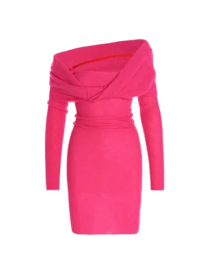 Jacquemus Off-Shoulder Knit Dress
