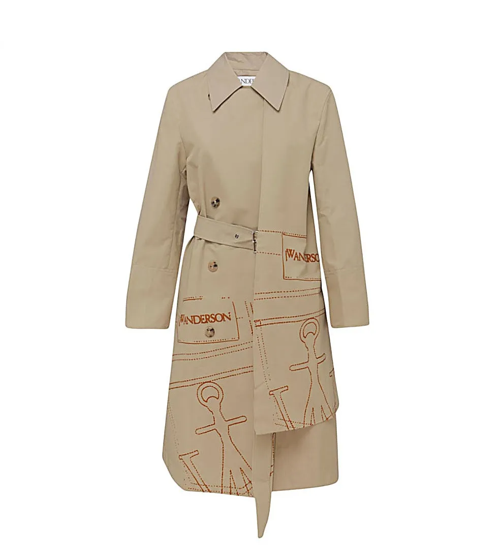 JW Anderson Graphic Printed Trench Coat