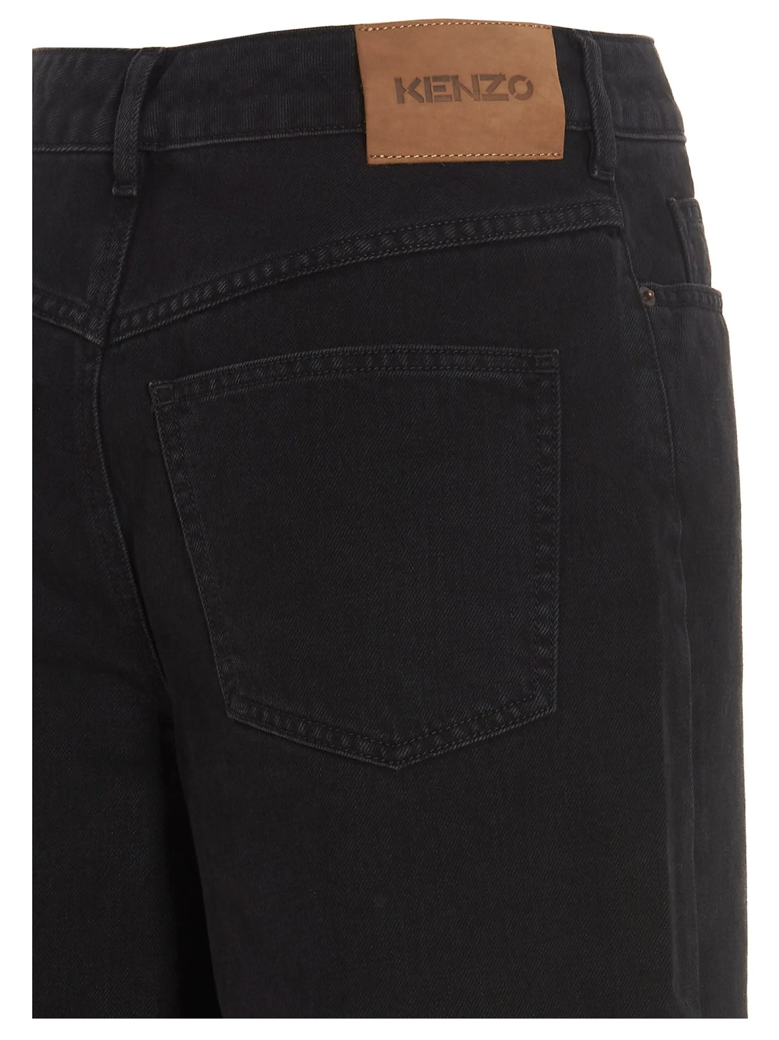 Kenzo Logo Patch Wide-Leg Jeans