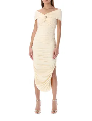 Khaite Spence Ruched Midi Dress