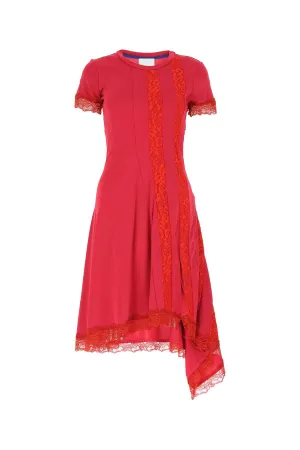 Koch Lace-Detailed Asymmetric Dress