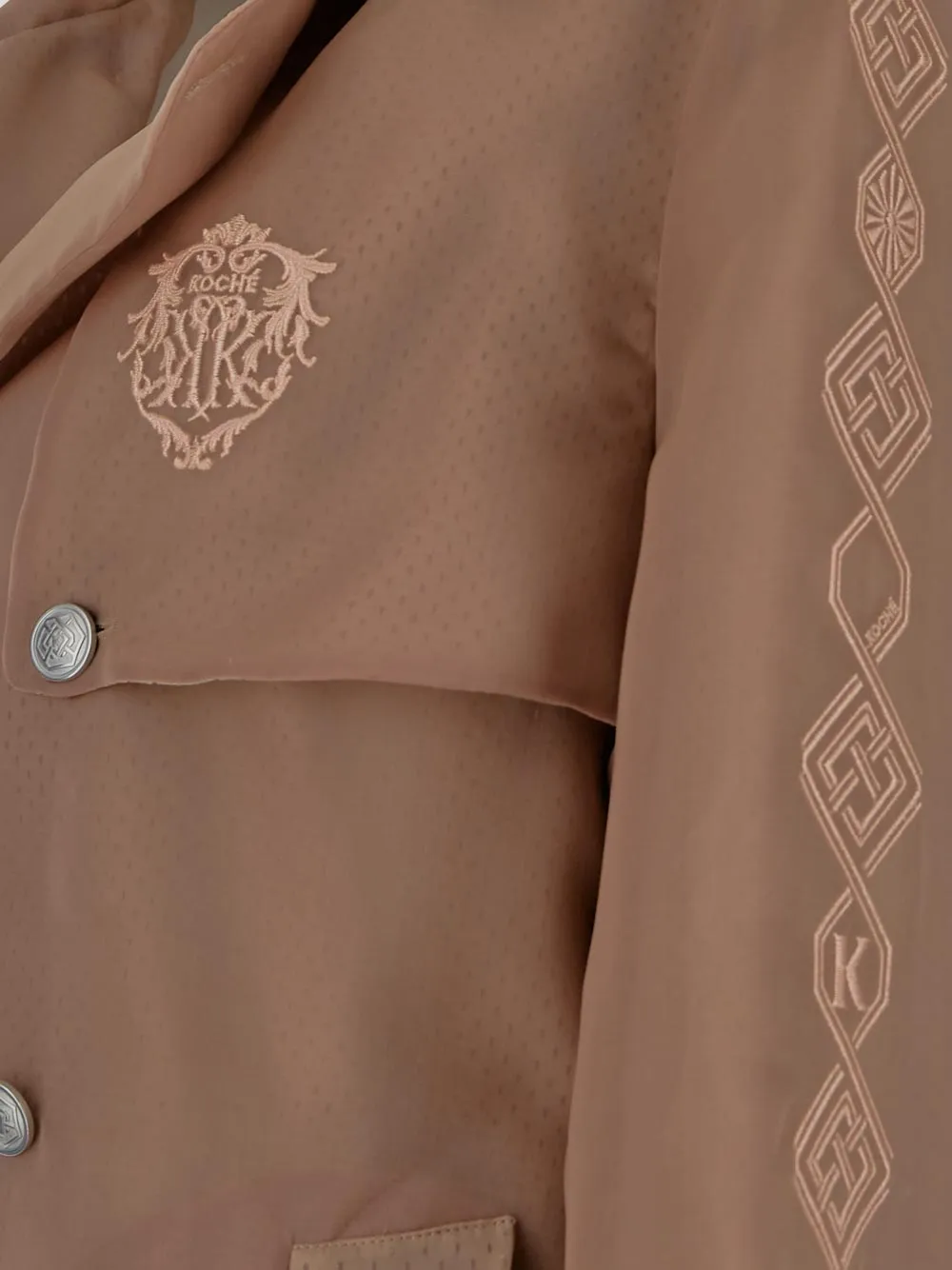 Koch Logo Embroidered Double Breasted Coat