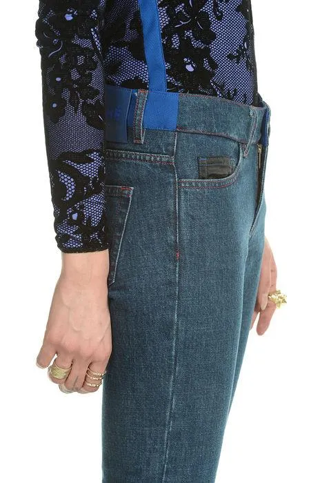 Koch Logo Patch Slim Fit Denim Jeans