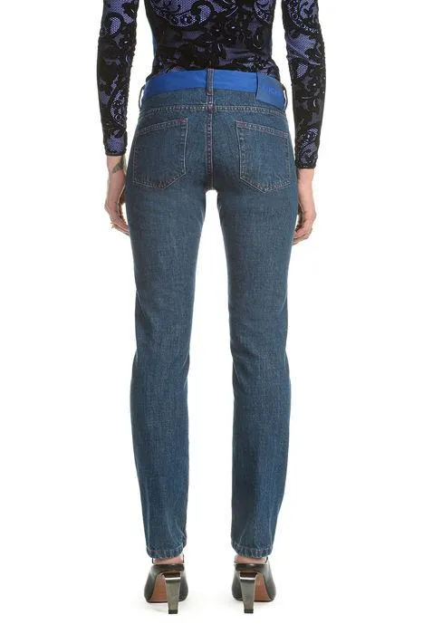 Koch Logo Patch Slim Fit Denim Jeans