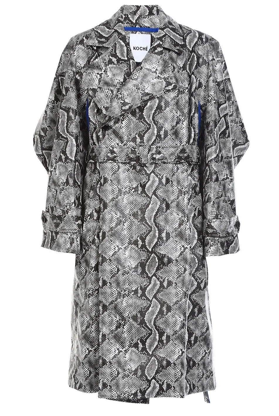 Koch Snakeskin Printed Belted Waist Coat