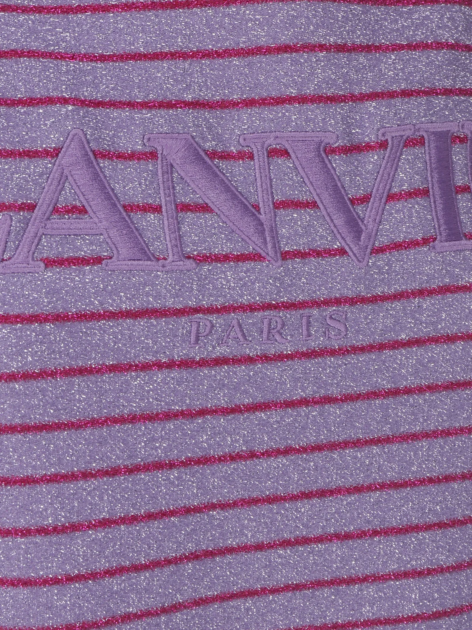Lanvin Logo Embroidered Striped Dress
