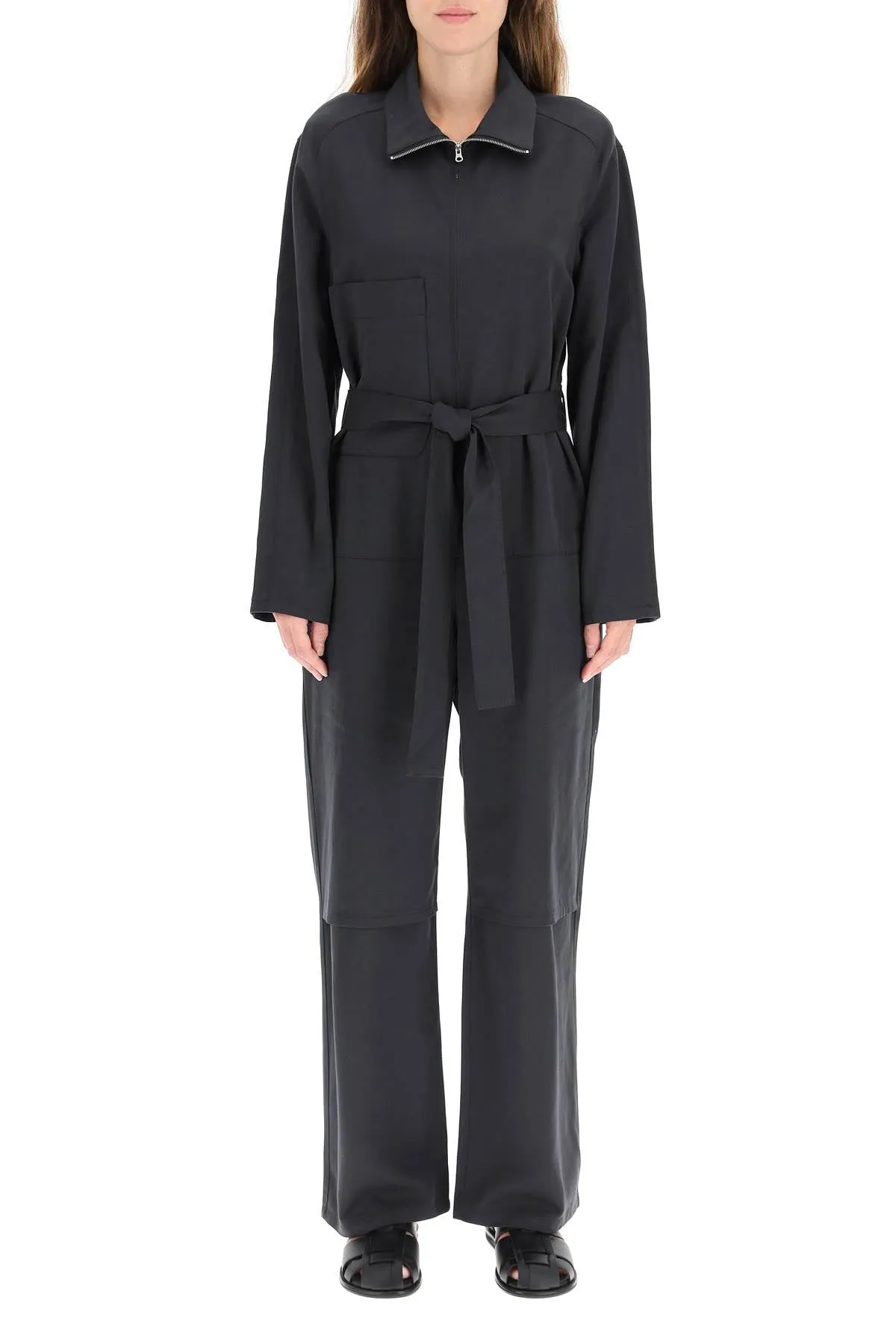 Low Classic Belted Patch Pocket Jumpsuit