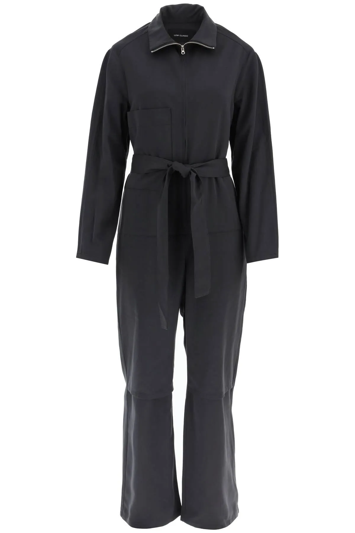 Low Classic Belted Patch Pocket Jumpsuit