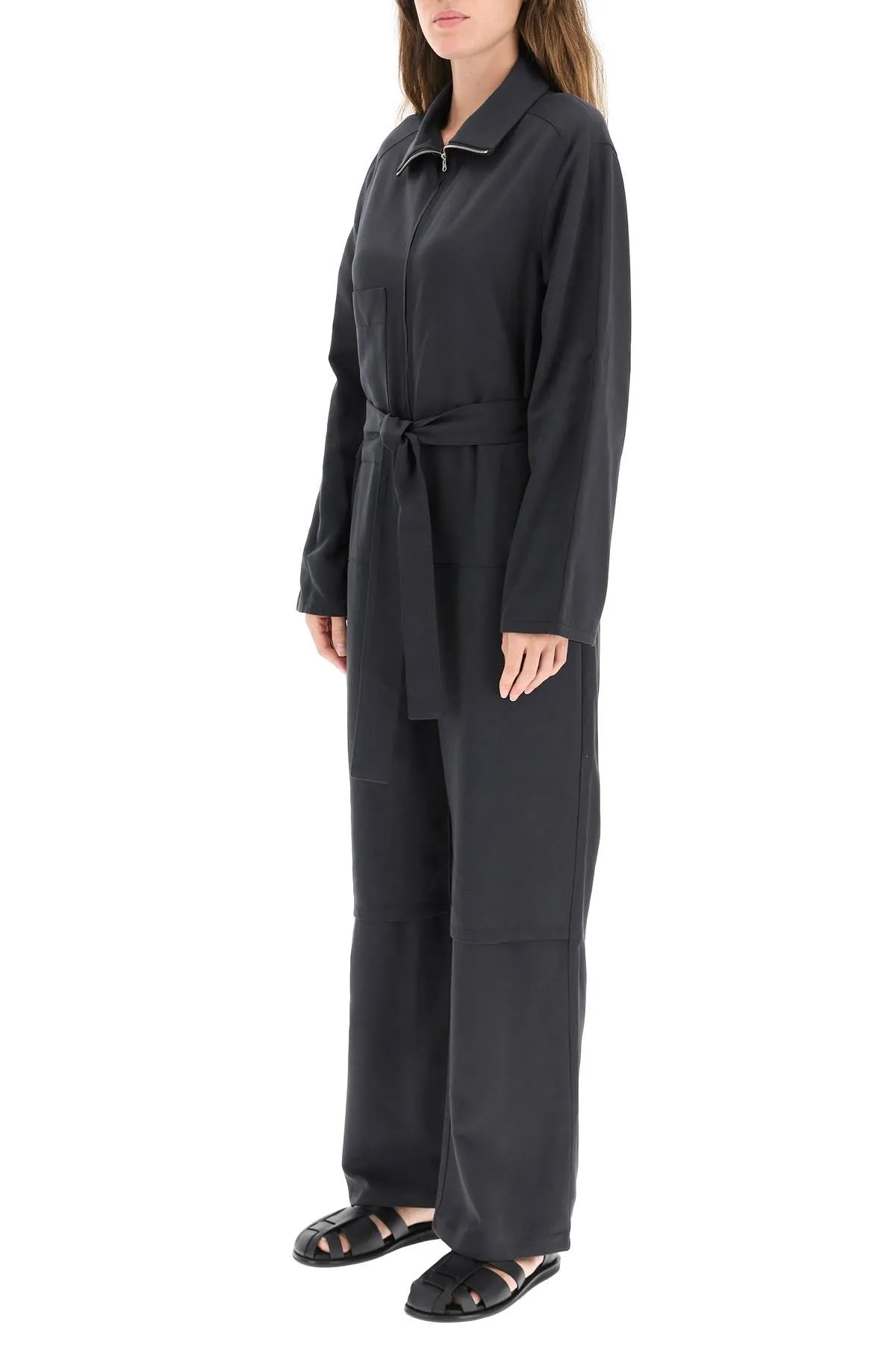 Low Classic Belted Patch Pocket Jumpsuit